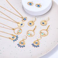 New Fashion Oil Dripping Devil's Eye Pendant Necklace Earrings main image 3