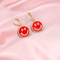 Fashion Creative New Multi-color Dripping Smiley Face Alloy Earrings main image 5