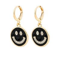 Fashion Creative New Multi-color Dripping Smiley Face Alloy Earrings main image 6