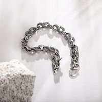 Retro Loong-shaped Carving Men's Bracelet main image 4