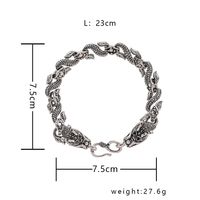 Retro Loong-shaped Carving Men's Bracelet main image 5