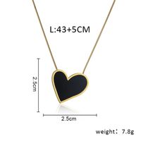 Simple Black Heart Titanium Steel Gold-plated Snake Bone Chain Necklace main image 5