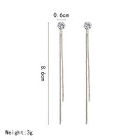 Simple Long Tassel Rhinestone Earrings main image 4