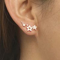 Simple Fashion Zircon Star Ear Clip Geometric Diamond Metal Earrings Wholesale main image 2