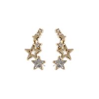 Simple Fashion Zircon Star Ear Clip Geometric Diamond Metal Earrings Wholesale main image 6