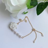 Retro Rose Flower Pearl Beaded Bracelet main image 6