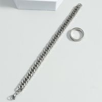 Men&#39;s Stainless Steel Roman Numeral Ring Chain Bracelet main image 3