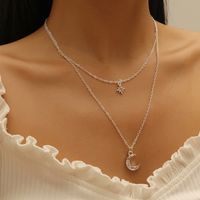 Fashion Jewelry Rhinestone Star Moon Necklace main image 1