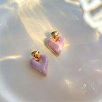 Purple Sweet 2022 New Trendy Female Love Earrings French Girl Heart Earrings Niche High-end Earrings sku image 1