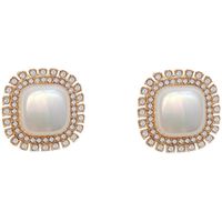 Korean Style New Diamond-studded Geometric Earrings Light Luxury Mermaid Pearl Fashion All-match Earrings main image 7