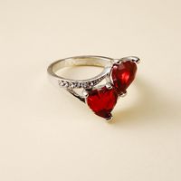 Fashion Jewelry Rhinestone Peach Heart Love Ring main image 3