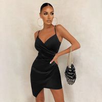 European And American Ins Style 2021 New Women&#39;s Clothing Solid Color Short Package Hip Skirt Fashion Small Fragrance Style Suspender Dress main image 3