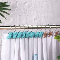 12pcs Creative Door Clothes Storage Clothes Hook Fashion Marine Life Modeling Hook Curtain Shower Curtain Metal Hook main image 5