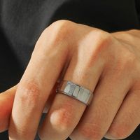 Simple Men's Stainless Steel Geometric Ring main image 3