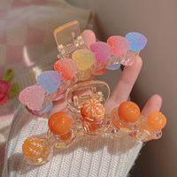 Early Spring Candy-colored Shark Clip Orange Clip Large Hairpin Female Back Head Resin Net Red Clip Head Jewelry main image 1