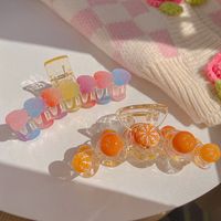 Early Spring Candy-colored Shark Clip Orange Clip Large Hairpin Female Back Head Resin Net Red Clip Head Jewelry main image 5