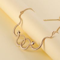 Fashion Simple Double Snake Pendant Necklace main image 2
