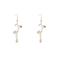 Small Fresh Pearl Flower Ear Hook Korean Temperament Simple Fashion Earring Female Long Tassel Cold Wind Ear Jewelry main image 7