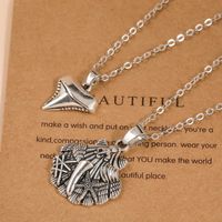 Retro Creative Shark Tooth Shell Multi-layer Alloy Ecklace Female main image 3