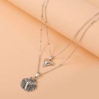 Retro Creative Shark Tooth Shell Multi-layer Alloy Ecklace Female main image 4