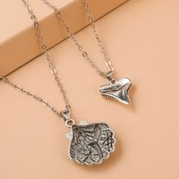 Retro Creative Shark Tooth Shell Multi-layer Alloy Ecklace Female main image 5