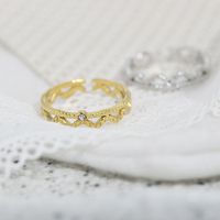 Bague Ouverte En Acier Au Titane Avec Motif En Chanvre Et Diamants En Dentelle main image 3