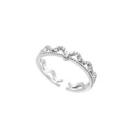 Bague Ouverte En Acier Au Titane Avec Motif En Chanvre Et Diamants En Dentelle main image 5