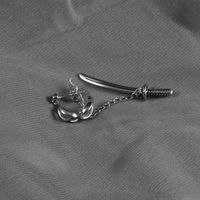 Fashion Geometric Cross Sword Chain Men's Titanium Steel Earrings main image 5