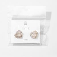 Fashion Hollow Heart Full Diamond Stud Earrings main image 6