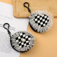 Fashion Creative Checkerboard Lace Coin Purse 8*8cm main image 4
