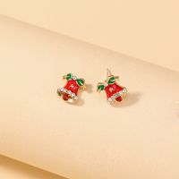 Fashion Diamond-studded Bells Pin Small Cute Alloy Earrings Wholesale main image 2