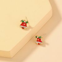 Fashion Diamond-studded Bells Pin Small Cute Alloy Earrings Wholesale main image 3