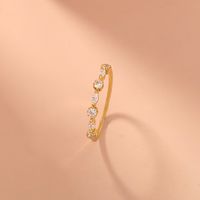 Fashion Copper Female Zircon Simple Index Finger Ring main image 4