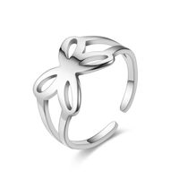 Kreativer Einfacher Titanstahl-schmetterlings-ring-schmucksache-großverkauf main image 4