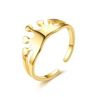 Fashion New Crown Titanium Steel Adjustable Couple Ring main image 4