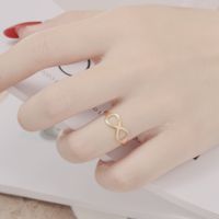 Fashion New 8-character Bow Titanium Steel 24k Gold Couple Ring main image 3