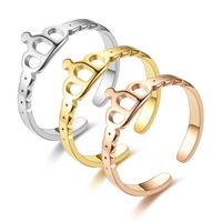 Fashion New Crown Titanium Steel Couple Ring Jewelry main image 1