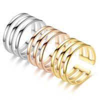 Fashion New Adjustable Titanium Steel Hollow Couple Ring main image 1