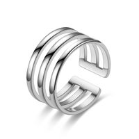 Fashion New Adjustable Titanium Steel Hollow Couple Ring main image 6