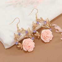 Cute Butterfly Ear Hook Resin Flower Garland Earrings main image 1