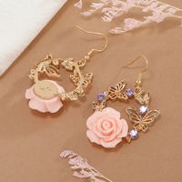 Cute Butterfly Ear Hook Resin Flower Garland Earrings main image 5