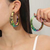 New Style Simple Colorful C-shaped Earrings main image 2