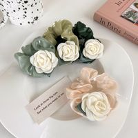 Fashion Simple White Rose Hair Rope  Flower Head Rope Hair Accessories main image 3