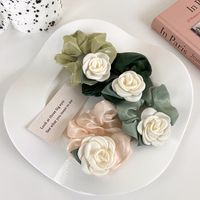 Fashion Simple White Rose Hair Rope  Flower Head Rope Hair Accessories main image 5