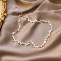 Bracelet De Collier De Perles D&#39;eau Douce De Pétales Irréguliers Baroques Rétro De Mode Pour Les Femmes main image 5