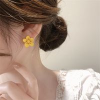 2022 New Cute Tulip Flower Drip Oil Stud Earrings main image 4