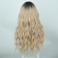 Wigs European And American Ladies Wigs Two-color Bangs Qi Bangs Long Curly Hair Big Wave Head Cover Chemical Fiber Wigs Wigs main image 4