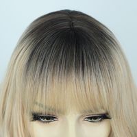 Wigs European And American Ladies Wigs Two-color Bangs Qi Bangs Long Curly Hair Big Wave Head Cover Chemical Fiber Wigs Wigs main image 7