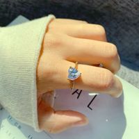 Exquisite Micro-set Love Zircon Open Ring Ins Trendy All-match Light Luxury Ring main image 3