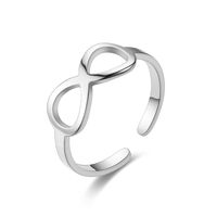 Fashion New 8-character Bow Titanium Steel 24k Gold Couple Ring sku image 1